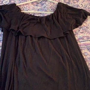 Black off the shoulder crop top